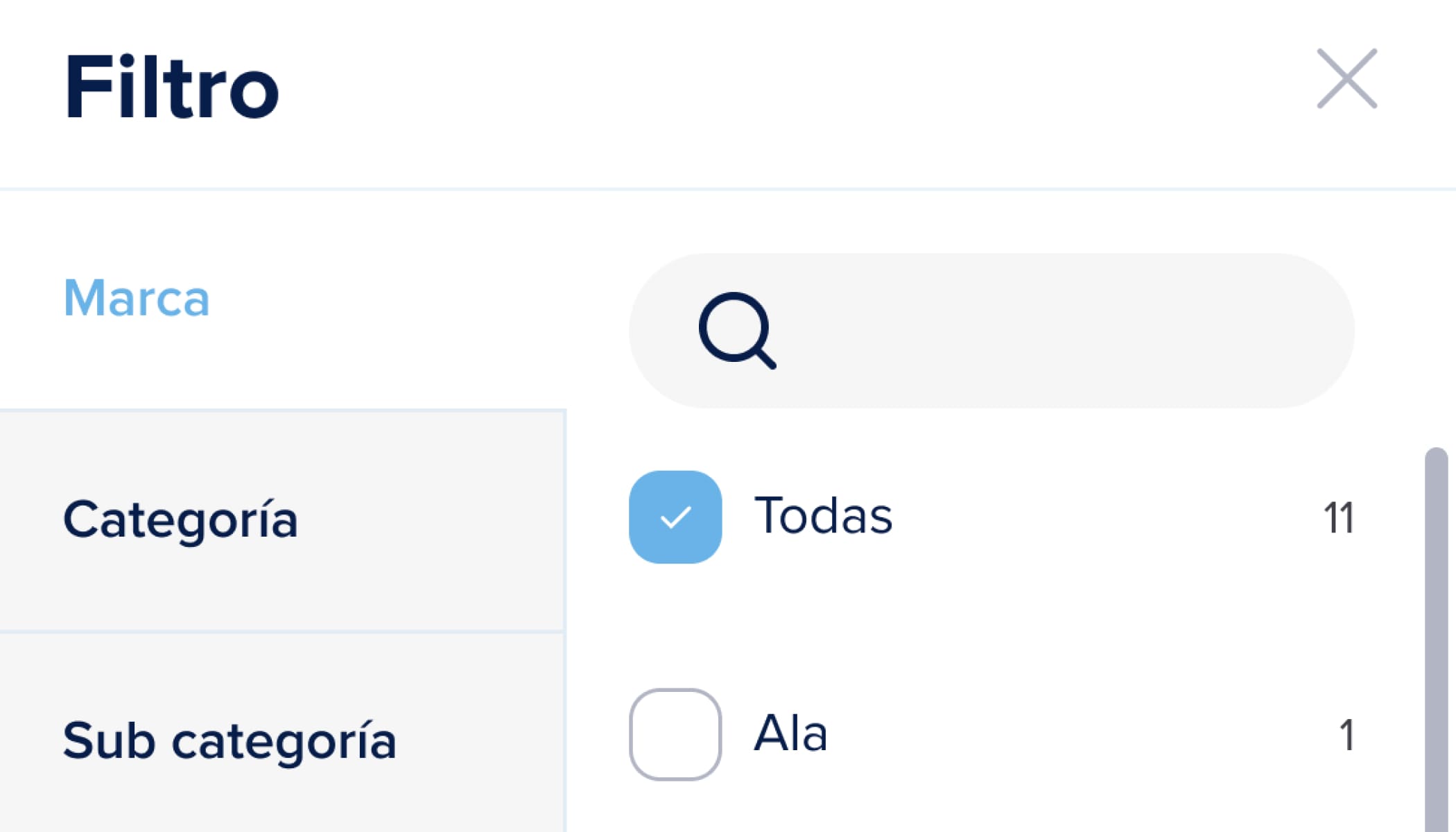 Category filters