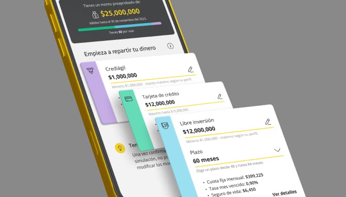 Product recommendation quiz and credit simulator